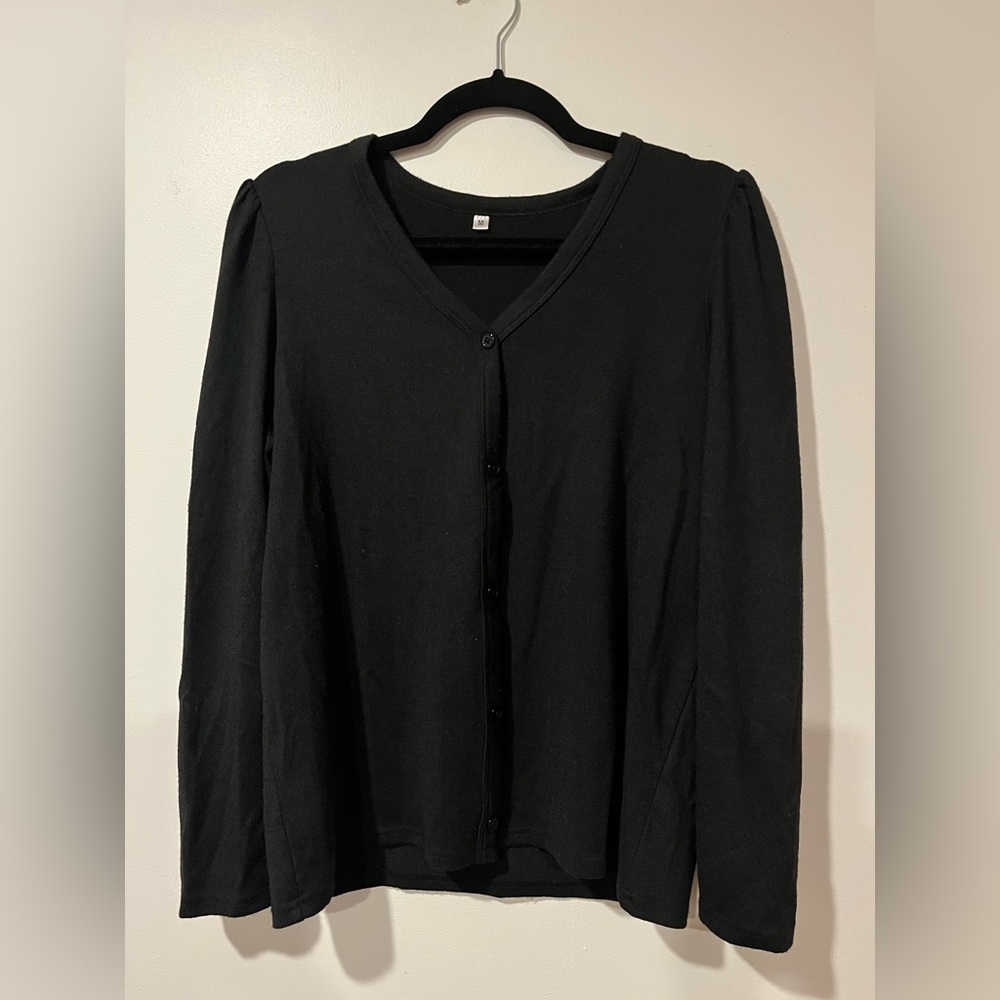 Black Button-Up Cardigan